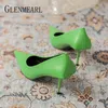 Pumps shoes Women Fashion Office Basic High Heels Work Lady Shoes Black Pink Green Thin Heels Brand Point Toe 2021 New Spring H220422