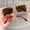 Sonnenbrillentöne für Frauen Vintage Randless Cut-Edge-Sonnenbrille 2022 Designer Fashion Car Drive Glassungglasssesultlasses