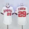 Throwback 1982 1985 Baseball Retro 29 Rod Carew Jersey Men Vintage Team Color Black Red White Grey All Stitched Pullover Flexbase Cool Base Retire Top Quality On Sale