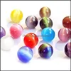 Arts And Crafts Arts Gifts Home Garden 20Mm 7 Chakra Round Cats Eye Crystal Opal Stone Ball Mosaic Craft Gift Yoga Hand P Dhf0P