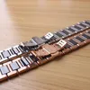 Black Watchband med silver rostfritt stål Rosegold Watch Band Rand Armband 20mm 22mm Fit Smart Watches Men Gear S2 S3 Frontier2308137