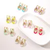 Hoop Huggie utsökta emaljörhängen 2022 Trend Geometric Drop Earring for Women Friendship Jewelry Giftshoop Huggiehoop Kirs22