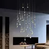 Lampes suspendues Nordic Minimalist Led Lighting Suspension Fixture Water Hanging El Decor Restaurant Bar Table Salon Drop LampPendant