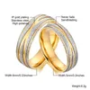 Wedding Rings Trendy Couple Ring Stainless Steel Inner Ball Sandblasting Golden Jewelry Wynn22