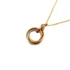 designerskie naszyjniki damskie naszyjnik różowy złoto srebrny pierścionek ze stali nierdzewnej Wysoka jakość Diamonds Circle Circle Wiselanty luksusowe biżuterię