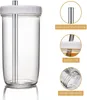 Vaso de vidrio reutilizable, vaso de té de burbujas, tarro ancho con tapa y contenedor de comida con pajita, tanque sellado, 22 OZ