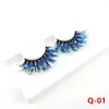 Nouveau 1 paire de cils de vison colorés lumineux cils moelleux dramatiques désordonnés longs faux cils maquillage paillettes 25mm 3d