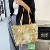 Borse da sera Borsa da pendolare per pendolari di pittura a olio per studenti di design di nicchia Donna 2022 Ins Wild Borsa di tela a mano con una spalla di grande capacitàEveni