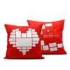 Federa per cuscino in bianco a sublimazione da 40 cm Federa per cuscino nera con cuore rosso e luna fai-da-te con stampa termica per feste di Pasqua