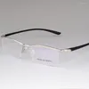 Titanlegering hlaf rimless glasögonramar myopia rx kapabla glasögon glasögon mode solglasögon