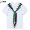 Sommer-Kurzarm-T-Shirt Damen-Sommerkleid Trend kurzes weißes Hemd mit Bodenbildung Damen-Top-Kleidung mit Kreativität 210412