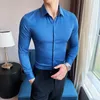 Camisas masculinas Camisas da primavera Moda Branca Inglaterra 10 Color Camisa Masculina Slim Fit Slave Longa Men's QH8801Men's Men.