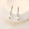 Charms 925 Stamped Silver Elegant Crystal Pearl Dange oorbellen voor vrouwen