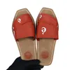 Designer Woody Canvas Slippers Summer Sandals Beach Slippers Indoor Shoes Cross Woven Outdoor Peep Toe Slipper Letter Stylish Size 35-42