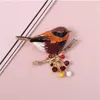 Multicolore Oiseau Broche Pins Qualité Émail Ainmal Broches Nouvel An Designer Bijoux Cadeau Pyrrhula pyrrhula GC1105