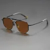 Güneş Gözlüğü Erkek Moda Lüks Tasarımcı Hafif Dikdörtgen Polarize UV40 Koruma Vintage Balıkçılık Açık Hava Spor Gözü Kamp Güneş Gözlükleri