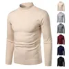 Suéteres masculinos Men tricotaram suéter masculino meio gurtleneck top top casual pullover sólido outono roupas de inverno harajuku preto slim jumpe