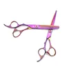 Esquerda Mão Profissional Cabeleireiro Tesoura 5.5 "Roxo Dragão Japonês 440C 8002 # Tesouras de afinamento Corte de corte 220317