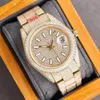 Full Diamond Mens Watch Montres Mécaniques Automatiques 40mm Lady Montre-Bracelet En Acier Inoxydable 904L Montre de Luxe