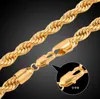 14k Geel Vergulde DIKKE 7mm Touwketting Link Gebakken deeg twist ketting Mannen 24"