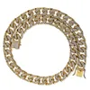 Цепи хип -хоп кольцо со льдом из циркона каменного золотого цвета кубинское звено в майами