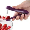 Multifunction Fruit Tools Plastic Cherry Corer Red Date Jujube Corers Clip Multi Functional Seed Remover Card Packing Purple