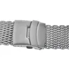 Maille de requin de plongée en acier, 18/20/22/24mm, pour montre milanaise, Bracelet, tissage, Double sangle à pression, 220507