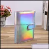 Notepads Notes Office School Supplies Business Industrial Holographic A5 A6 Pu Leather Notebook Binder Refillable 6 Rings Er Loose Leaf Dr