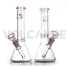 Volcanee -vattenpipa 9,8 tum glas Bong vattenrör 18mm kvinnlig fog 5 mm tjocklek bubblar dab rigg