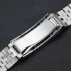 Jubileu Watch Band Strap 20mm 316l Aço inoxidável Bracelet Silver Glide-Lock Fivele para 40mm Sub Watch Case 220622