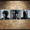 Boyama oturma odası duvar cuadros dekorasyon sanatı 3 parçalar/PCS Joker Batman Poster Canvas Çerçevesiz Baskı HD Modüler Baskılı Picture208R