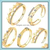 Band Rings Jewelry Ring Set Sier Cz Diamond Crown Finger For Woman Girl 5Pcs/Set Wholesale Drop Delivery 2021 O6Plm