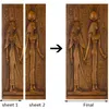 European Style Retro Door Sticker 3D Egyptian Sculpture Wallpaper Living Room Kitchen PVC Waterproof Home Decal Vinyl Mural 220426