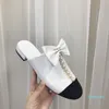 2022-women's shoes slippers slides brand Pearl sandals classic belt flat bottom slider foam