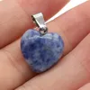 Sublimation Natural Stone Pendants Heart-shaped Pendant Necklace For DIY Jewelry Necklace Birthday Gift Size 20x20mm