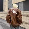 brown leather bomber jacket womens