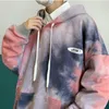 Prowow Tie-Dye Hooded Men's Casual Hong Kong Style Autumn Tops Hip-Hop Loose Trend Wild Couples Hooded tröja 220816