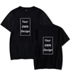 Men Women Custom Cotton T Shirts DIY Text Image Printing High Quality Clothing Loose Oversize Casual Sweatshirts 5 Colors 220614