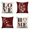 Party Decoration Valentinsdag Dag Inredning Kärlek Skriv ut Kuddehölje Bröllop Romantisk Alla hjärtans gåvor Bomull Linne PillowCase 45 * 45cm