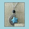 Pendentif Colliers Pendentifs Bijoux Fashion Sier Couleur Starfish Lava Stone Dhzxz