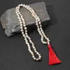 Collane con ciondolo Uomo non tradizionale Sautoir Lmitation Bone Skull Perline Handmade Knot 108Mala Collana Hip Hop Nappa Gioielli Elle22