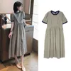 Moederschap jurken Zomer Koreaanse Mode Gedrukt Nursing Dress Een lijn Slanke voeding Kleding voor zwangere vrouwen Zwangerschap 361 H1