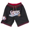 Philadelphia03903976ers039039mens Basketbol Şortları Sadece Don Mitchell ve Ness ile Pocket Zipper Sweetpants 9861353