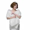 White Cape Wrap Wedding Bridal Women Shawl Opakowanie kurtki Plus Size Płaszcz S8077553