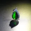 Collane con ciondolo Argento Verde Cristallo Moda Pendenti da donna Banchetto Festa di nozze Regali di San Valentino Gioielli squisiti Ciondolo