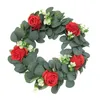 Fleurs décoratives couronnes de porte de bienvenue couronne de porte préliminaire eucalyptuss garland home mur suspendu fall intérieure décor de Noël pour faire