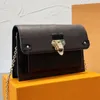 Klassisk Vavin Chain Wallet Bag Empreinte Leather präglad tryckdesigner Grid Plånböcker Kvinnor Crossbody Gold Color Hardware Magnetic Stängning axel BA P78A#