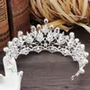 Orecchini Collana Sposa Perle di cristallo Set di bigiotteria Strass Girocollo Tiara Sposa Donne Spettacolo Set di gioielli da sposaOrecchini