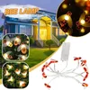 Cuerdas luces de jardín decoración de patio de abeja solar afuera de árbol de Navidad blanca suave