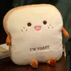 Plush Bread Pillow Cute Simulation Food Toast Soft Doll Warm Hand Pillow Home Decoration ldren Toys Birthday Gift J220729